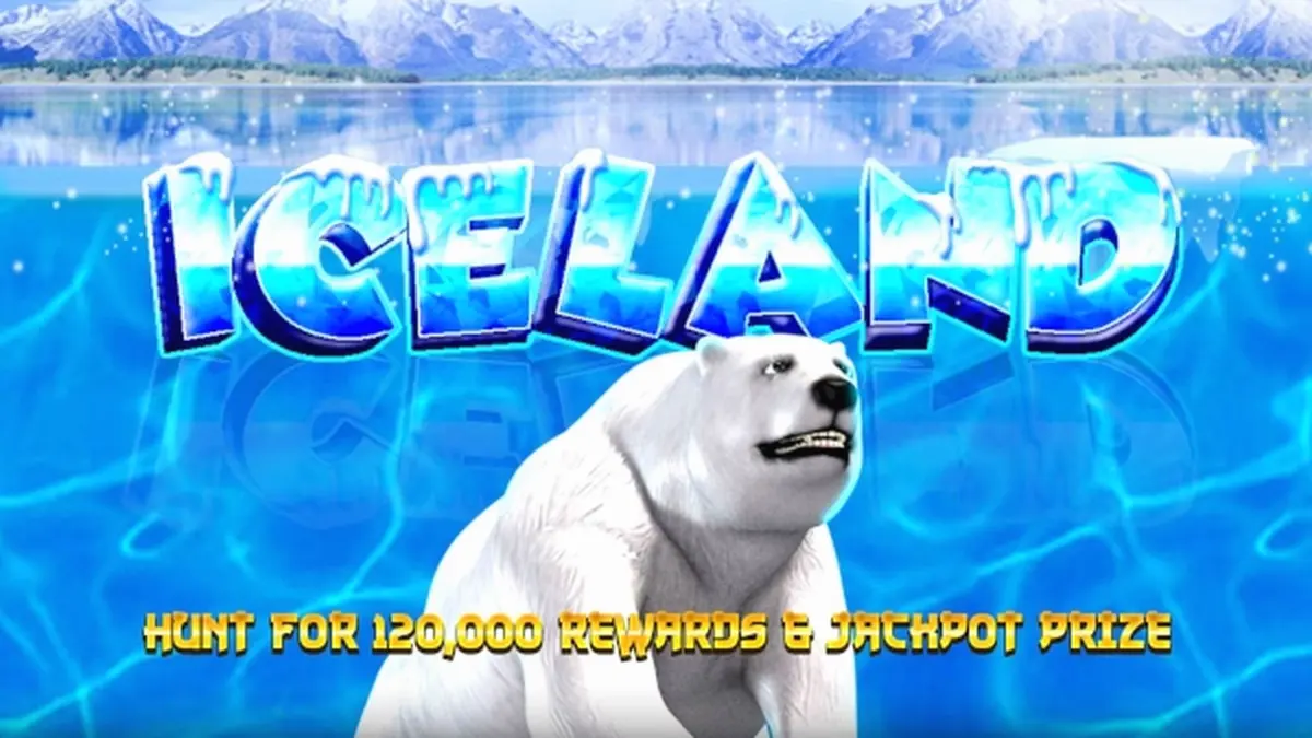 Interface do jogo Iceland com tema gélido e elementos de jackpot